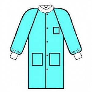Halyard Health Basic Lab Coats - 3-Layer Basic Plus Lab Coat, Blue, Size M - 10031