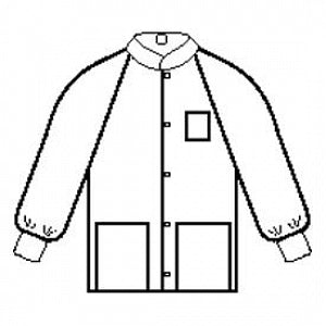 Halyard Health Universal Lab Jackets - Universal Precautions Lab Jacket, 3-Layer, White, Size S - 10069