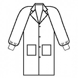 Halyard Health Basic Lab Coats - 3-Layer Basic Lab Coat, White, Size L - 10122