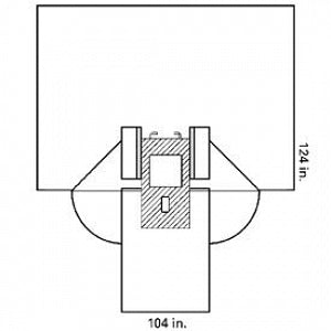 Halyard Health Laparotomy Drapes - Laparoscopic / Lithotomy Drape with Clear Instrument Pouches, 12" x 13" Abdominal Fenestration and 3" x 6" Perineal Fenestration, Sterile, 104" x 35" x 124" - 29240