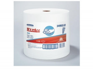 Kimberly-Clark Wypall X60 Wipers - WypAll X60 Hydroknit Wipers, White, 12.5" x 13.4", 1, 100 Sheets / Roll - 34955