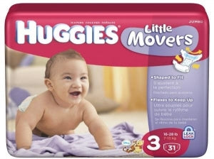 Kimberly-Clark Huggies Little Movers Diapers - DBM-HUGGIES, LITTLE MOVERS, SIZE 3, JUMBO - 40766