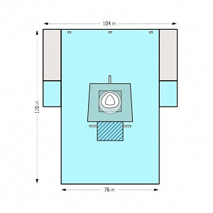 Halyard Health C-Section Drapes - C-Section Drape, with Clear Screen, Fenestration - 44968