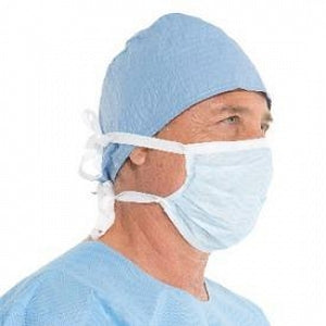 Halyard Health So Soft Surgical Masks - Soft Touch II Pleated Surgical Mask with Ties, Nonsterile, Blue - 47500
