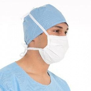 Halyard Health Fog-Free Surgical Masks - Pleated Antifog Surgical Mask, Tie Closure, Blue - 49214