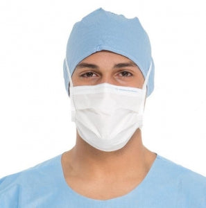 Halyard Health Fog-Free Surgical Masks - Pleated Antifog Surgical Mask, Tie Closure, Blue - 49214