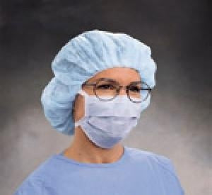 Halyard Health Fog-Free Surgical Masks - Pleated Antifog Surgical Mask, Tie Closure, Blue - 49214