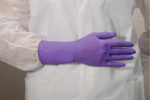 Halyard Healthcare Purple Nitrile Exam Gloves - Powder-Free Purple Nitrile Exam Gloves with Textured Fingertips, Sterile, Size L - 55093