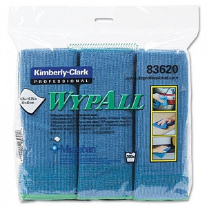 Kimberly-Clark Microfiber Wypall Cloths - Wypall Microfiber Cloths, Blue, 6/Pack - 83620