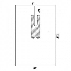 Halyard Health Split Drapes - Split U-Drape, Sterile, 4" x 44" Split, 80" x 124" - 89079