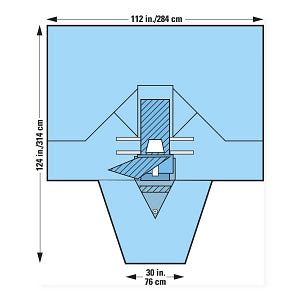 Halyard Health Pelvic Drapes - Pelvic Drape, Paroscopy Pouch, 112" x 124" - 89219