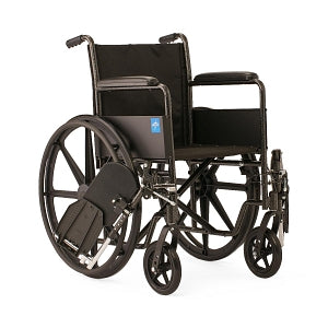 Medline Guardian K1 Wheelchairs - K1 Basic Wheelchair with Full-Length Permanent Arms and Elevating Leg Rests, 18" - K1186N13E