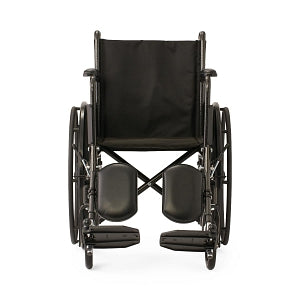 Medline Guardian K1 Wheelchairs - K1 Basic Wheelchair with Full-Length Permanent Arms and Elevating Leg Rests, 18" - K1186N13E