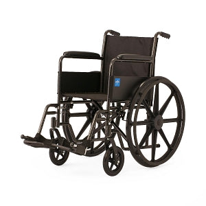 Medline Guardian K1 Wheelchairs - K1 Basic Wheelchair with Full-Length Permanent Arms and Swing-Away Leg Rests, 18" - K1186N13S