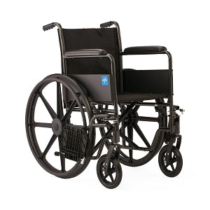 Medline Guardian K1 Wheelchairs - K1 Basic Wheelchair with Full-Length Permanent Arms and Swing-Away Leg Rests, 18" - K1186N13S