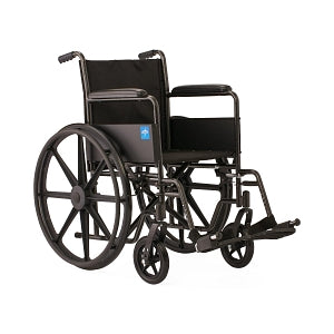 Medline Guardian K1 Wheelchairs - K1 Basic Wheelchair with Full-Length Permanent Arms and Swing-Away Leg Rests, 18" - K1186N13S