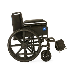 Medline Guardian K1 Wheelchairs - K1 Basic Wheelchair with Full-Length Permanent Arms and Swing-Away Leg Rests, 18" - K1186N13S