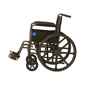 Medline Guardian K1 Wheelchairs - K1 Basic Wheelchair with Full-Length Permanent Arms and Swing-Away Leg Rests, 18" - K1186N13S