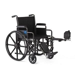 Medline Guardian K1 Wheelchairs - K1 Basic Wheelchair with Swing-Back Desk-Length Arms and Elevating Leg Rests, 18" - K1186N22E
