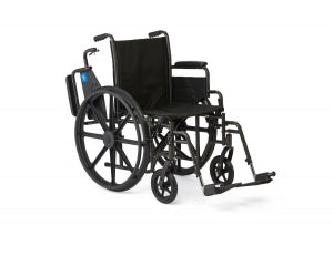 Medline Guardian K1 Wheelchairs - K1 Basic Wheelchair with Swing-Back Desk-Length Arms and Swing-Away Leg Rests, 18" - K1186N22S