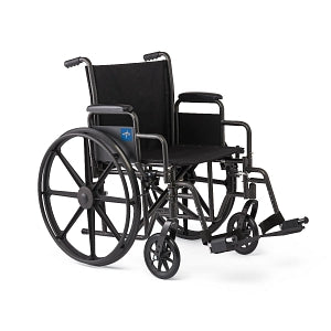 Medline Guardian K1 Wheelchairs - K1 Basic Wheelchair with Swing-Back Desk-Length Arms and Swing-Away Leg Rests, 18" - K1186N22S
