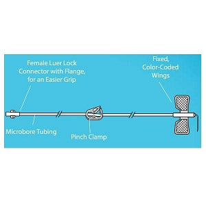 Kawasumi Labs Huber Winged Infusion Sets - Huber Winged Infusion Set, 8" Microbore Tubing, 20G x 3/4" - PI03000