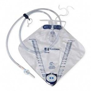 Cardinal Health Dover Premium Drainage Bags - 2, 000 mL Anti-Reflux Drainage Bag with 48" Tubing, Needleless Sampling Port, Sheet Clip, Enclosed Spout Drain and Bed Hook Hanger - 8206