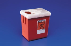 Cardinal Health Phlebotomy Sharps Containers - AutoDrop Phlebotomy Sharps Container, Red, 1 qt. - 8900SA