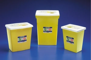 Cardinal Health SharpSafety Container with Sliding Lid - Chemotherapy Waste Container with Slide Lid, Yellow, 18 gal. - 8939