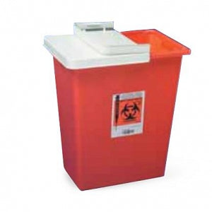 Cardinal Health SharpSafety Gasketed Hinged Lid Containers - SharpSafety Sharps Container with Gasketed Hinged Lid, Red, 8 gal. - 8997