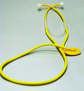 Kerma Disposable Nurse Style Stethoscope (4700 -4730) - Disposable Nurse Style Stethoscope, Yellow with Chrome - 4730