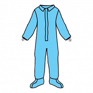 Kappler Provent Plus Coveralls - Provent Plus Front Coveralls, Blue, Size L-XL - PPH433BULGXL