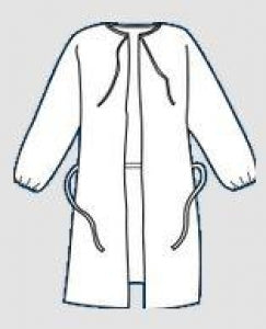 Kappler ProVent 7000 Wrap-Around Gowns - Neck and Waist Tie Gown, Elastic Wrists, White, Size XL - LS112WHXL