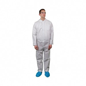 Keystone Adjustable Cap Corp KeyGuard Coveralls with Open Wrists and Ankles - Keyguard Coverall, White, Zipper Front, XL - CVL-KG-XLG