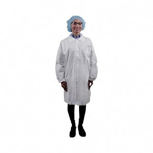 Keystone Adjustable Cap Corp Keyguard Lab Coat - Keyguard Lab Coat with 3 Pockets Elastic Wrist and Snap Front, Size M - LC3-WE-KG-MED
