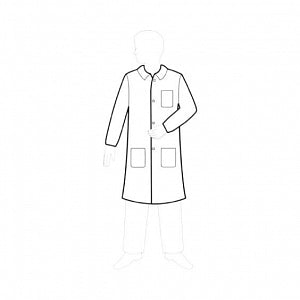 Keystone Adjustable Cap 3-Pocket Polypropylene Lab Coats - Polypropylene Lab Coat with 3 Pockets, Hook-and-Loop, White, Size 3XL - LC3-WE-NW-HD-V-3XL-WHITE