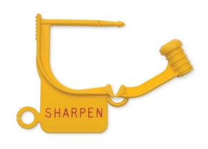 Key Surgical Printed Locking Tags - Printed Locking Tag, "Sharpen", 1", Yellow - LT-550