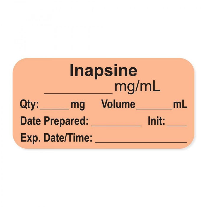 Napsine Anesthesia Label, With Expiration Date, Time & Initial (Paper, Permane ...