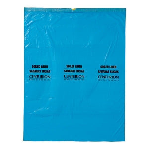 Centurion Centurion Soiled Linen Liners with Draw Tape - Centurion Light Blue Liners Printed with "Soiled Linen", Draw Tape, Roll, 29" x 38", 0.90 Mil - LB2938C