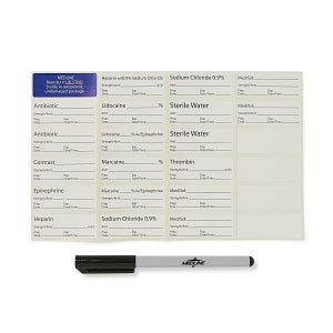 Medline Sterile Surgical Time-Out Preprocedure Labeling Sheets - Standard Labels, Prompted with Marker - LBLSTNDM