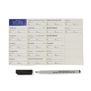 Medline Sterile Surgical Time-Out Preprocedure Labeling Sheets - Standard Labels, Prompted with Marker - LBLSTNDM