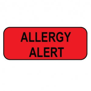 Laguna Coast Association Allergy Labels - Allergy Alert Label, 7/8" x 2-1/4" - 10850-200