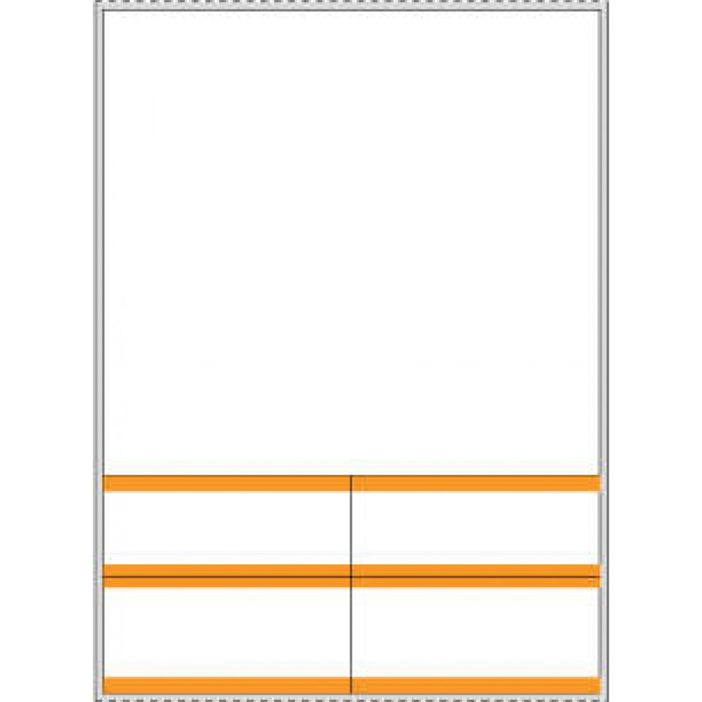 Label Direct Thermal Paper Permanent 3" Core 4" X 5 1/2" White With Orange 1000 Per Roll