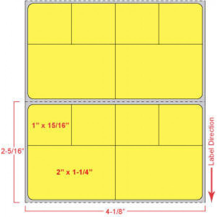 Label Cerner Direct Thermal Paper Permanent 3" Core 4" X 2.1875 Yellow 2850 Per Roll, 2 Rolls Per Case
