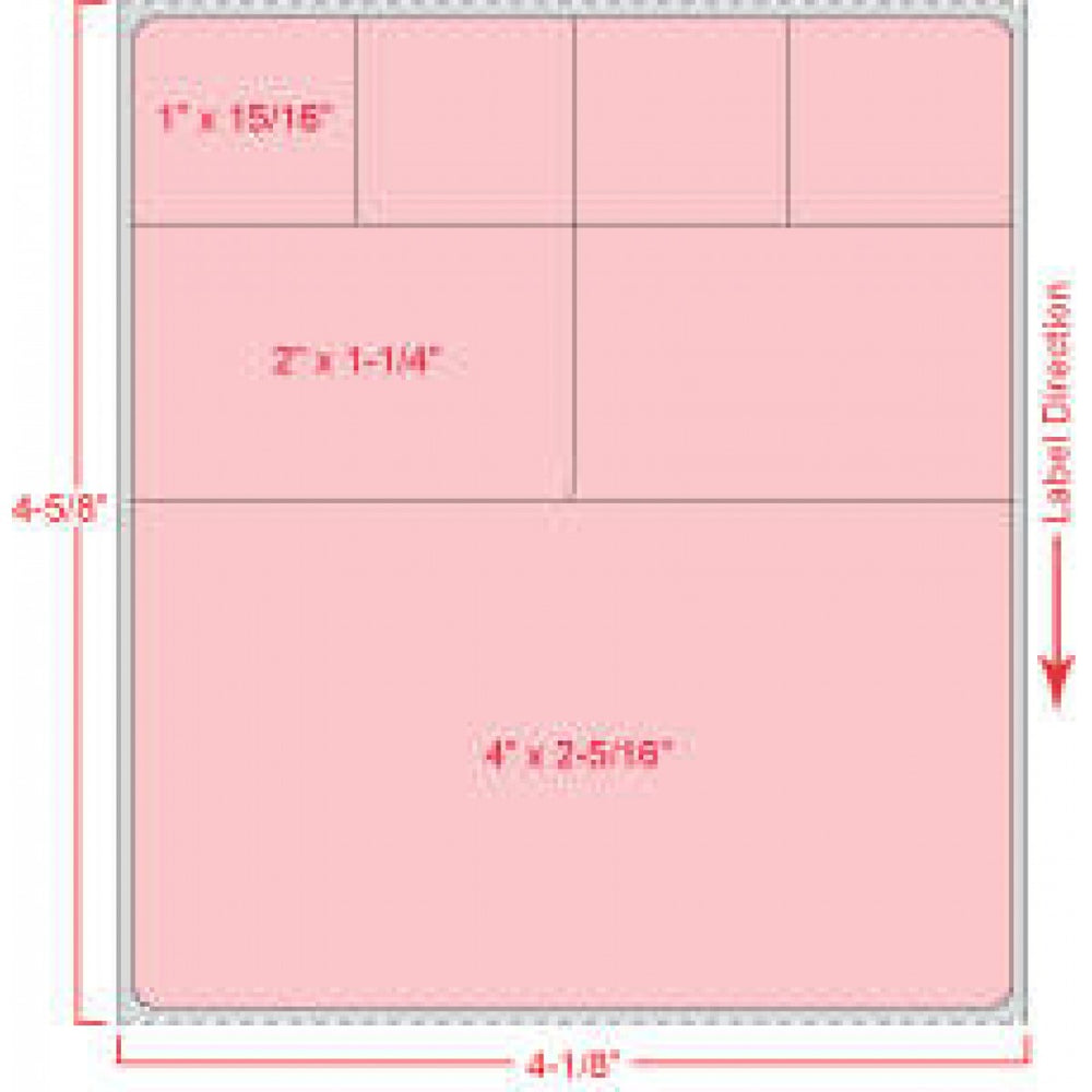 Label Cerner Direct Thermal Paper Permanent 3" Core 4" X 4 1/2" Light Pink 1000 Per Roll, 2 Rolls Per Case