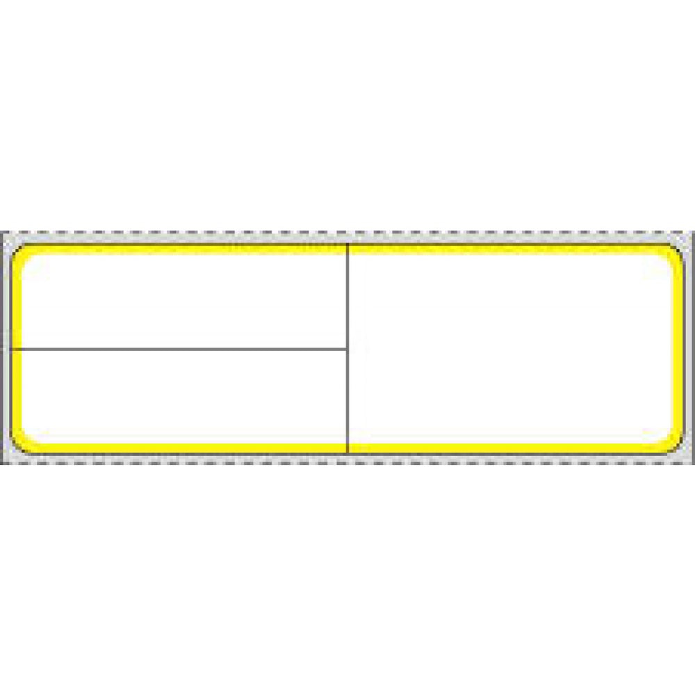 Label Meditech Direct Thermal Paper Permanent 1" Core 4" X 1 1/4" White With Yellow 1000 Per Roll, 8 Rolls Per Case
