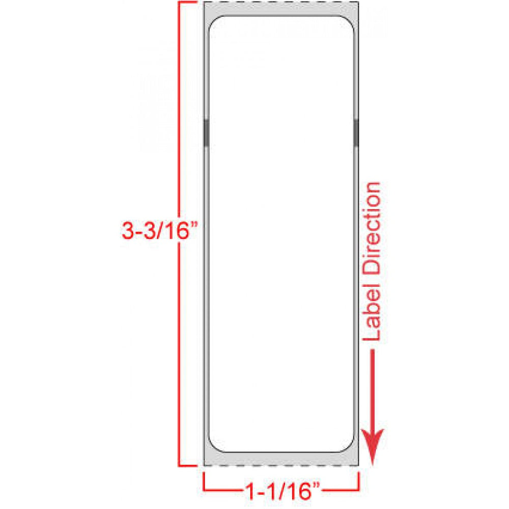 Chart Labels Wristband Thermal 1"X3 1 1/2" White - 570 Per Roll