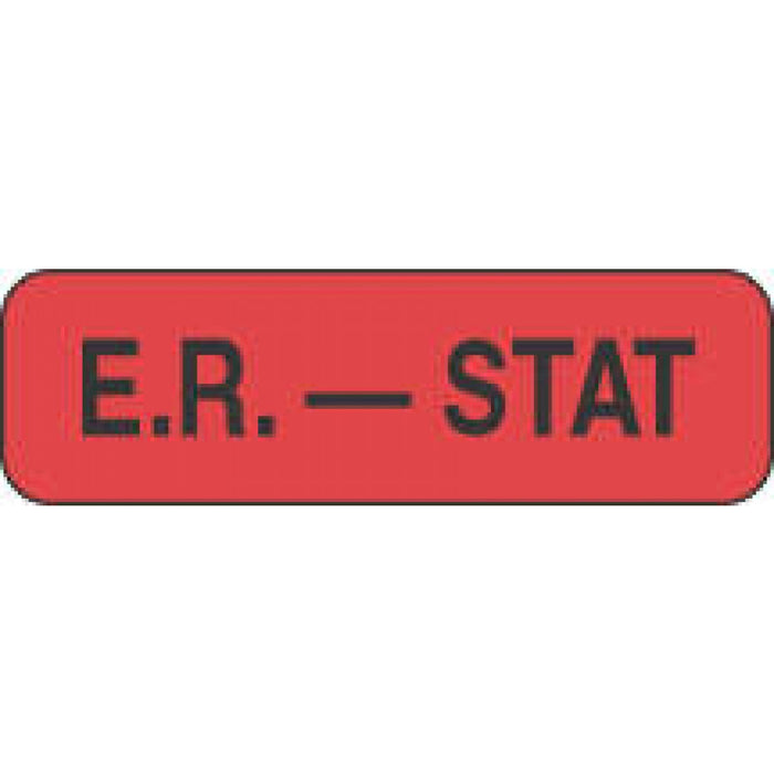 Label Paper Permanent E.R.-Stat 1 1/4" X 3/8" Fl. Red 1000 Per Roll