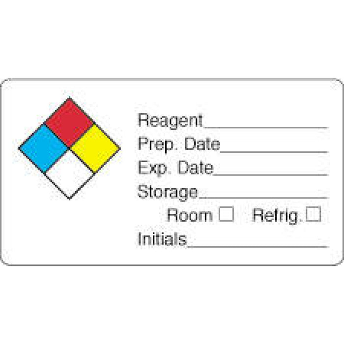 Label Paper Permanent Reagent ___ Prep 3" X 1 5/8" White 1000 Per Roll