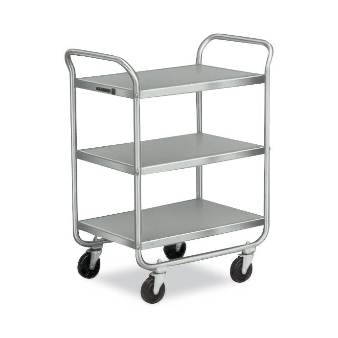 Lakeside Medium Duty Stainless Steel Utility Carts - Medium-Duty Stainless-Steel Utility Cart, 500 lb., 3 Shelves, 17-1/2" x 27" x 35-3/4" - 211